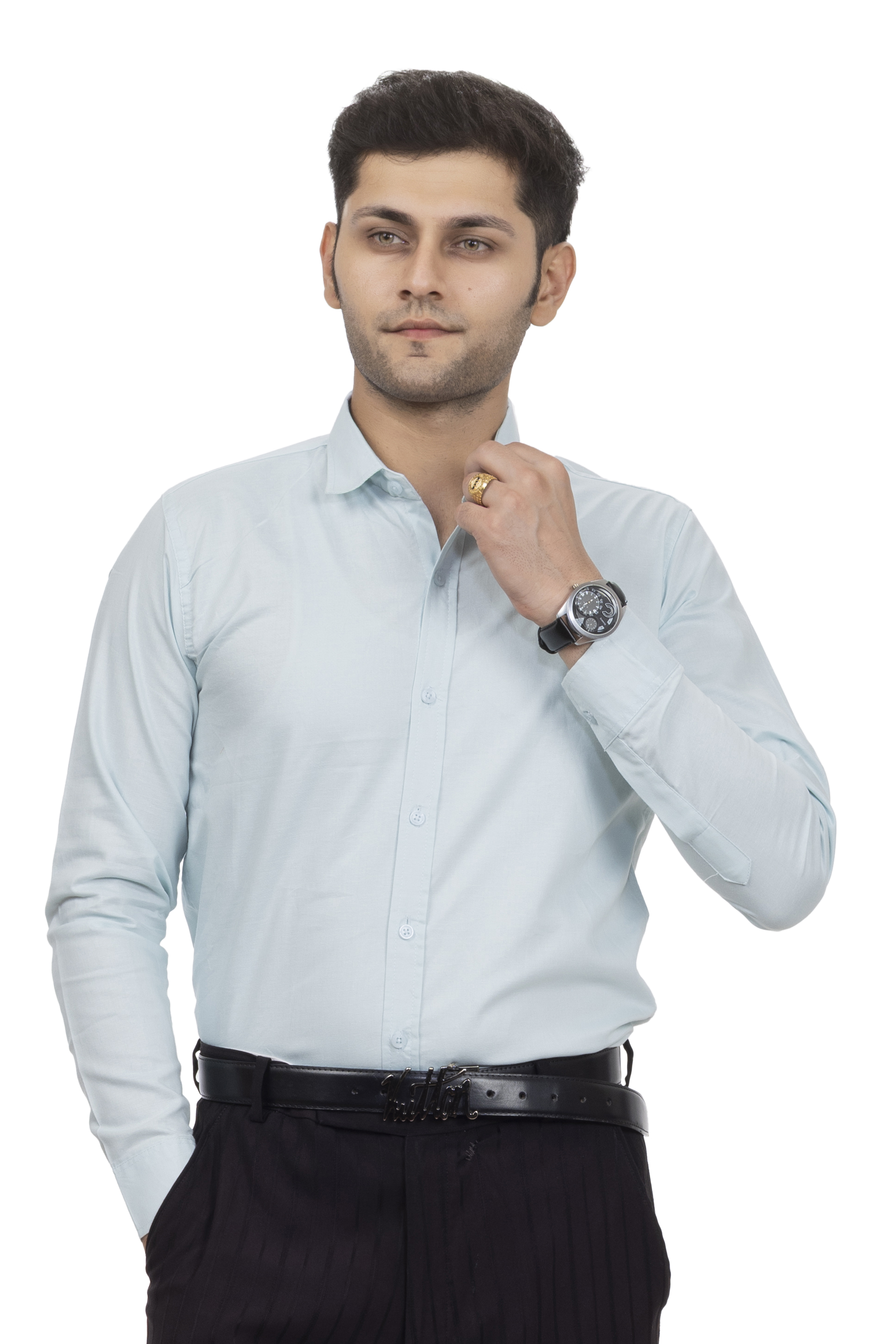 Drapes&Dream Mint Green Formal Men's Shirt