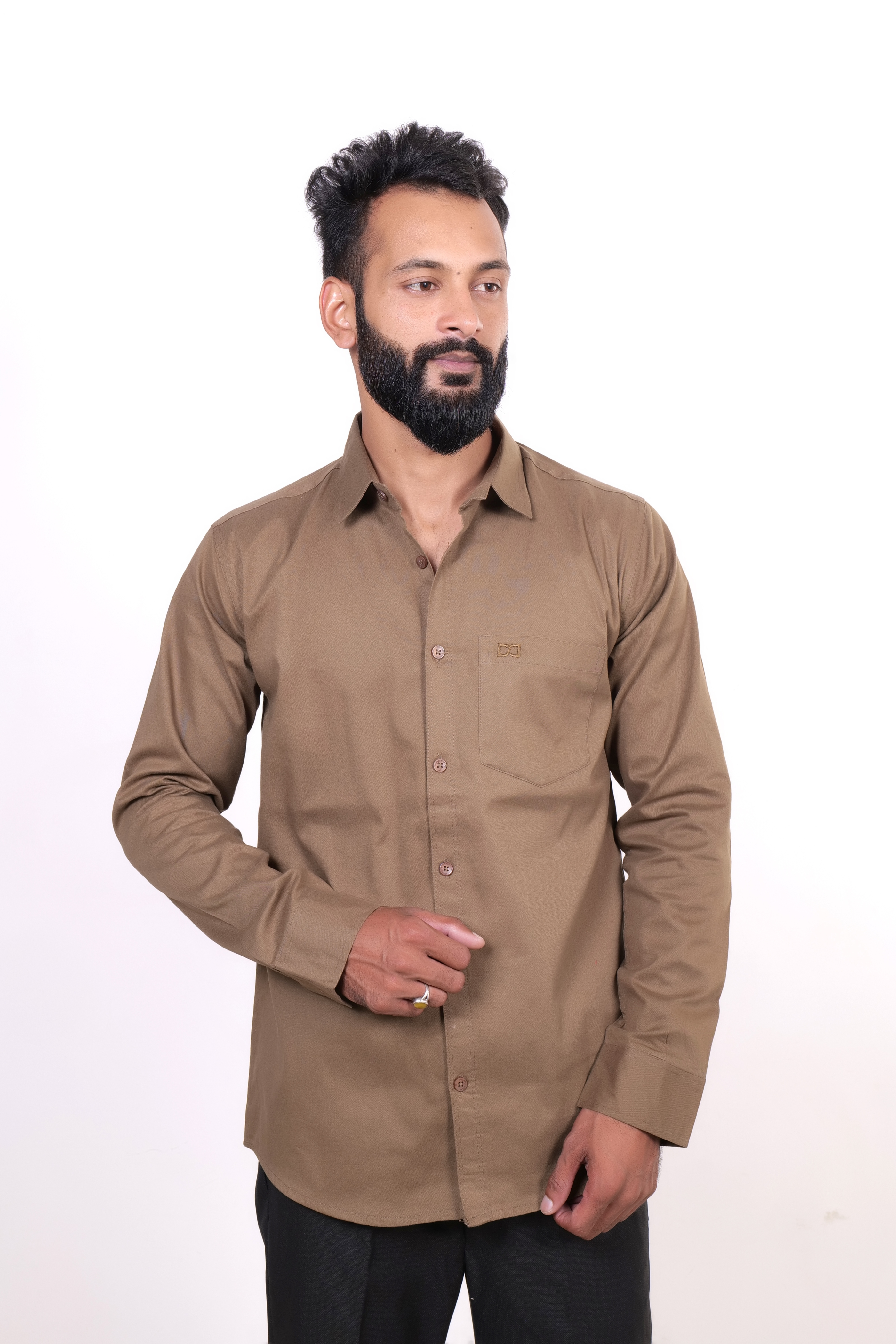 Drapes&Dream Brown Formal Men's Shirt
