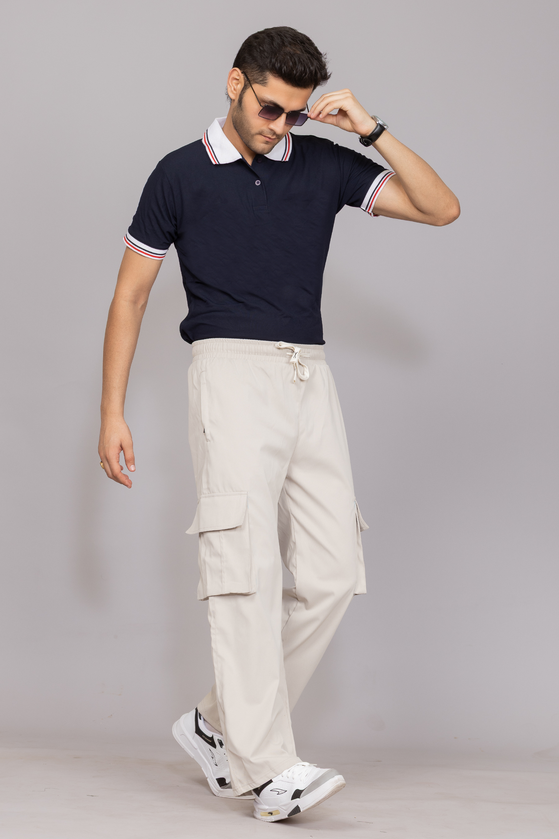 Drapes&Dream Off White Cargo Pyjama | Double Utility Pocket | Comfortable Regular Fit