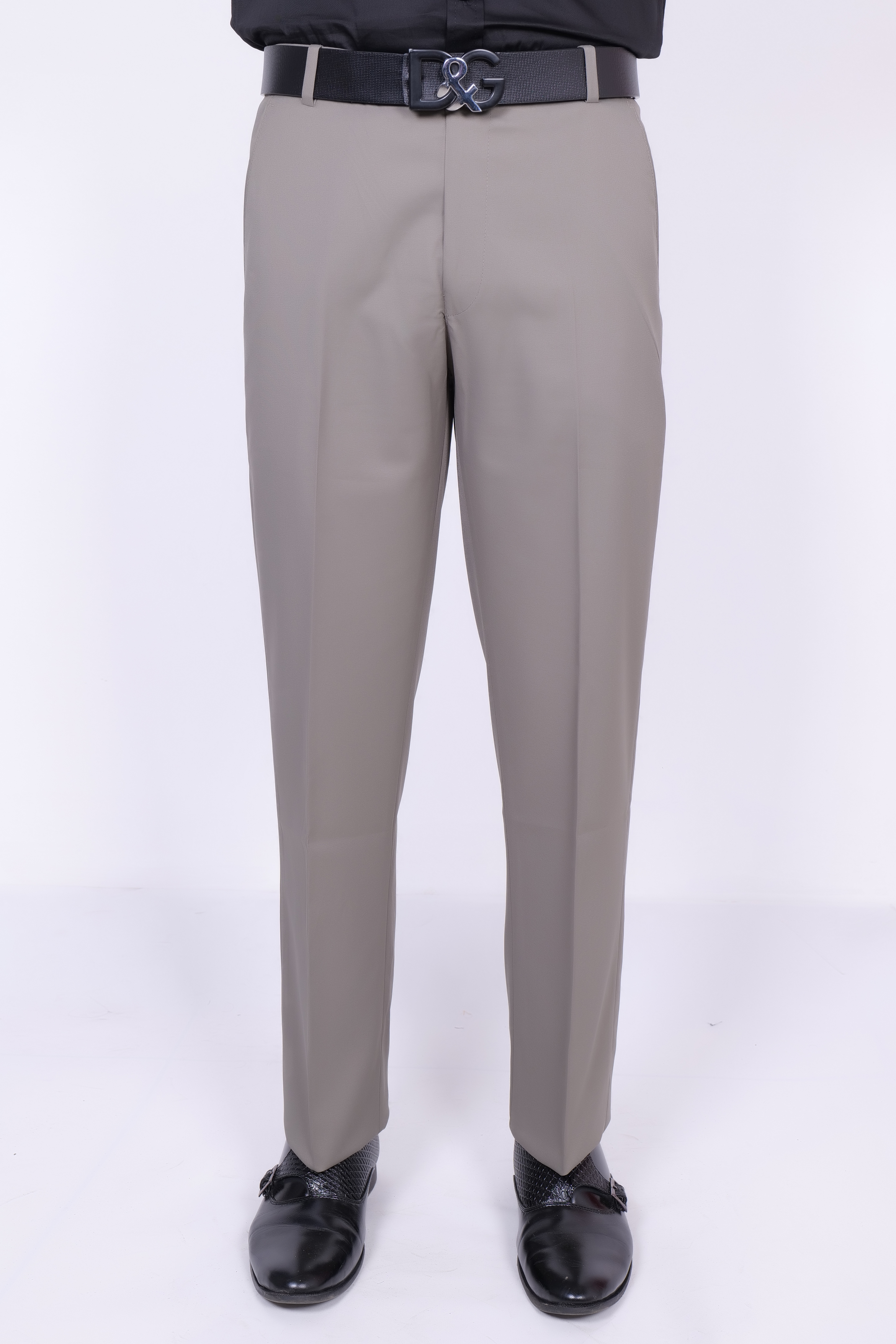 Drapes&Dream Light Grey Formal Straight Fit  Men's Trouser