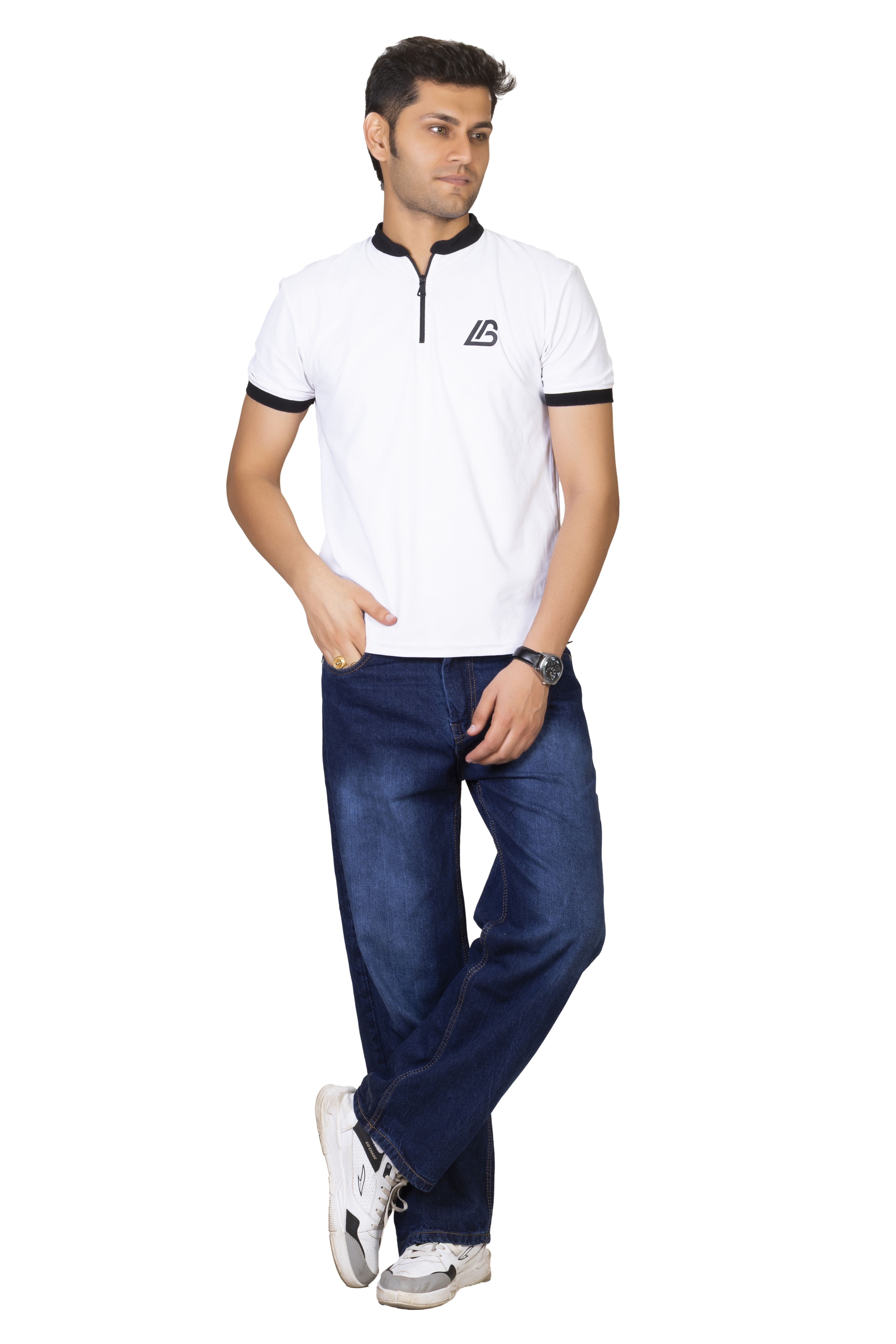 Drapes&Dream Men's Classic Navy Blue Regular Fit Jeans