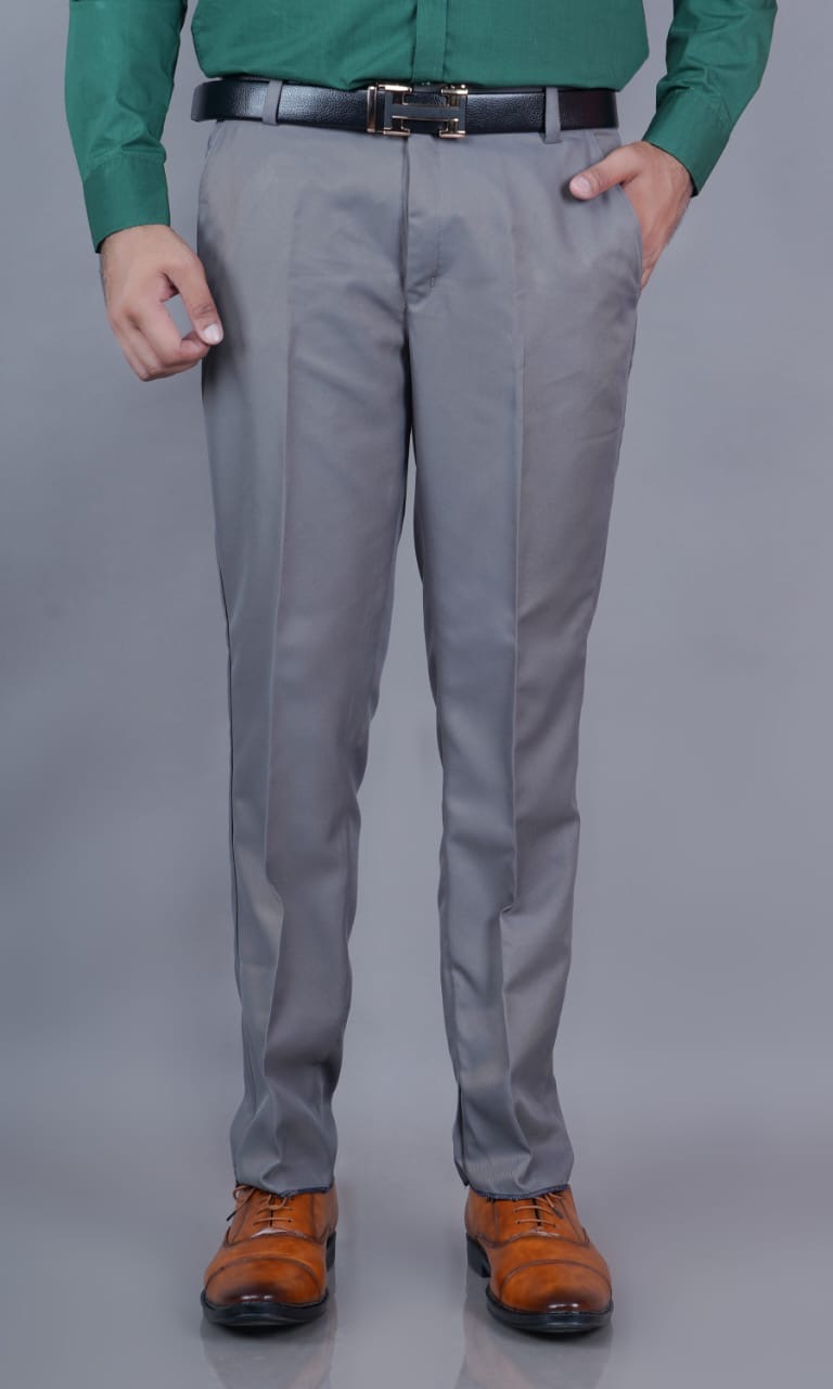 Drapes&Dream Gray Formal Fit Men's Trouser