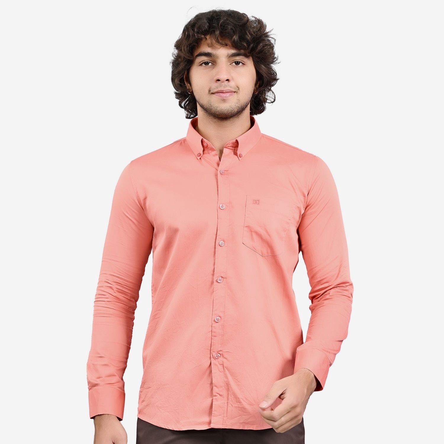 Drapes&Dream Pink Orange Formal Men's Shirt