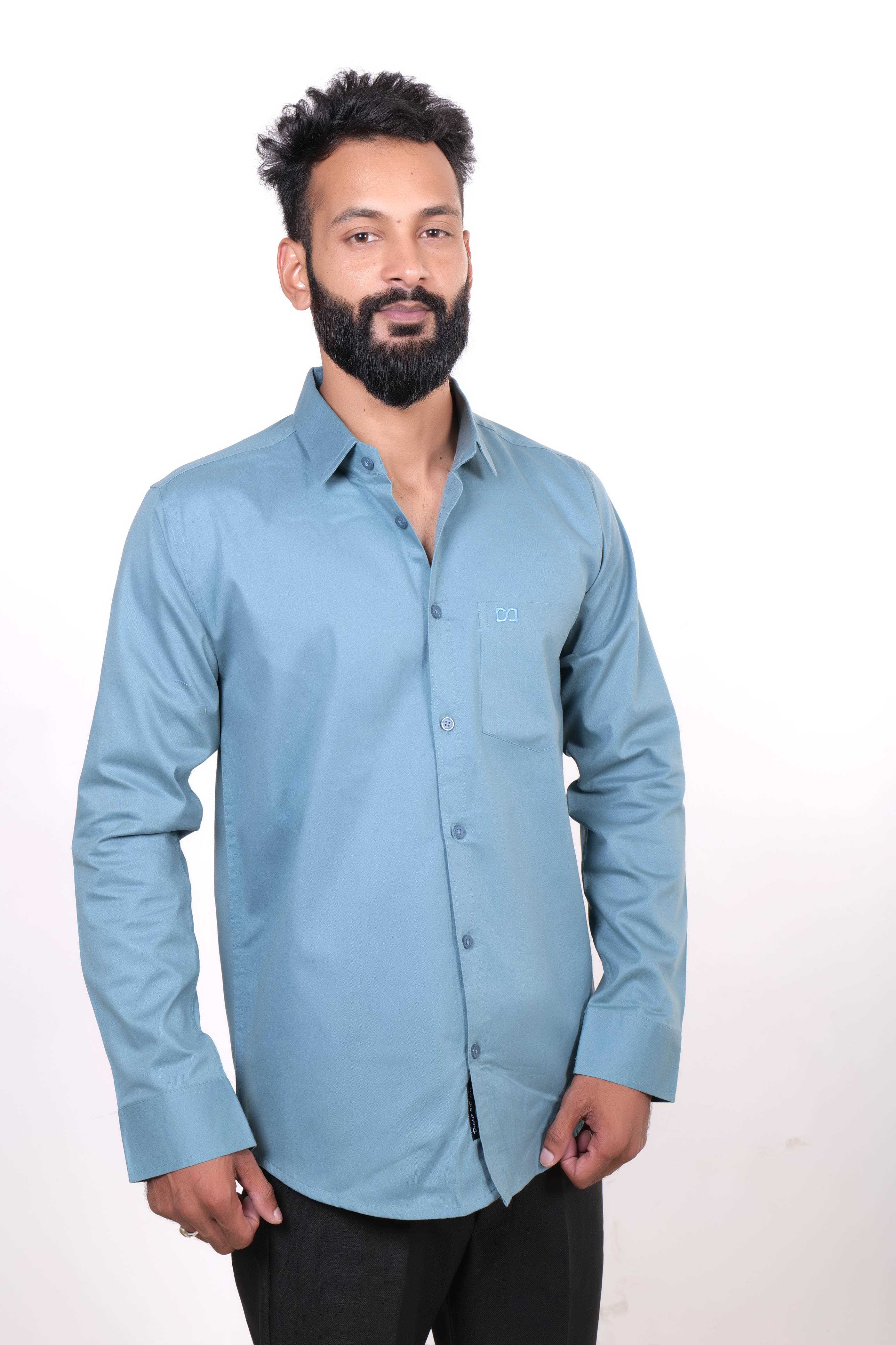 Drapes&Dream Teal Blue Formal Men's Shirt