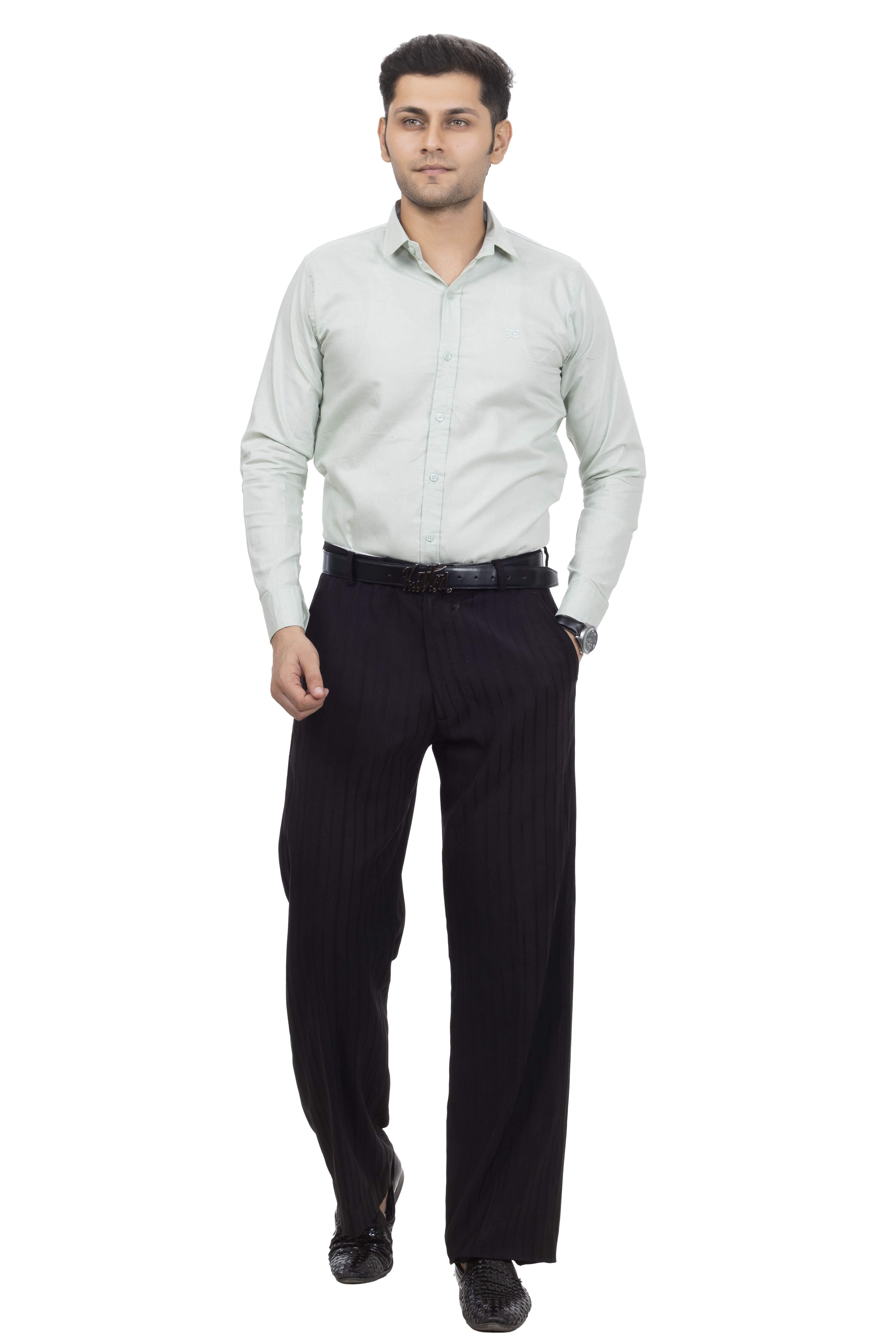 Drapes&Dream Light Sage Green Formal Men's Shirt