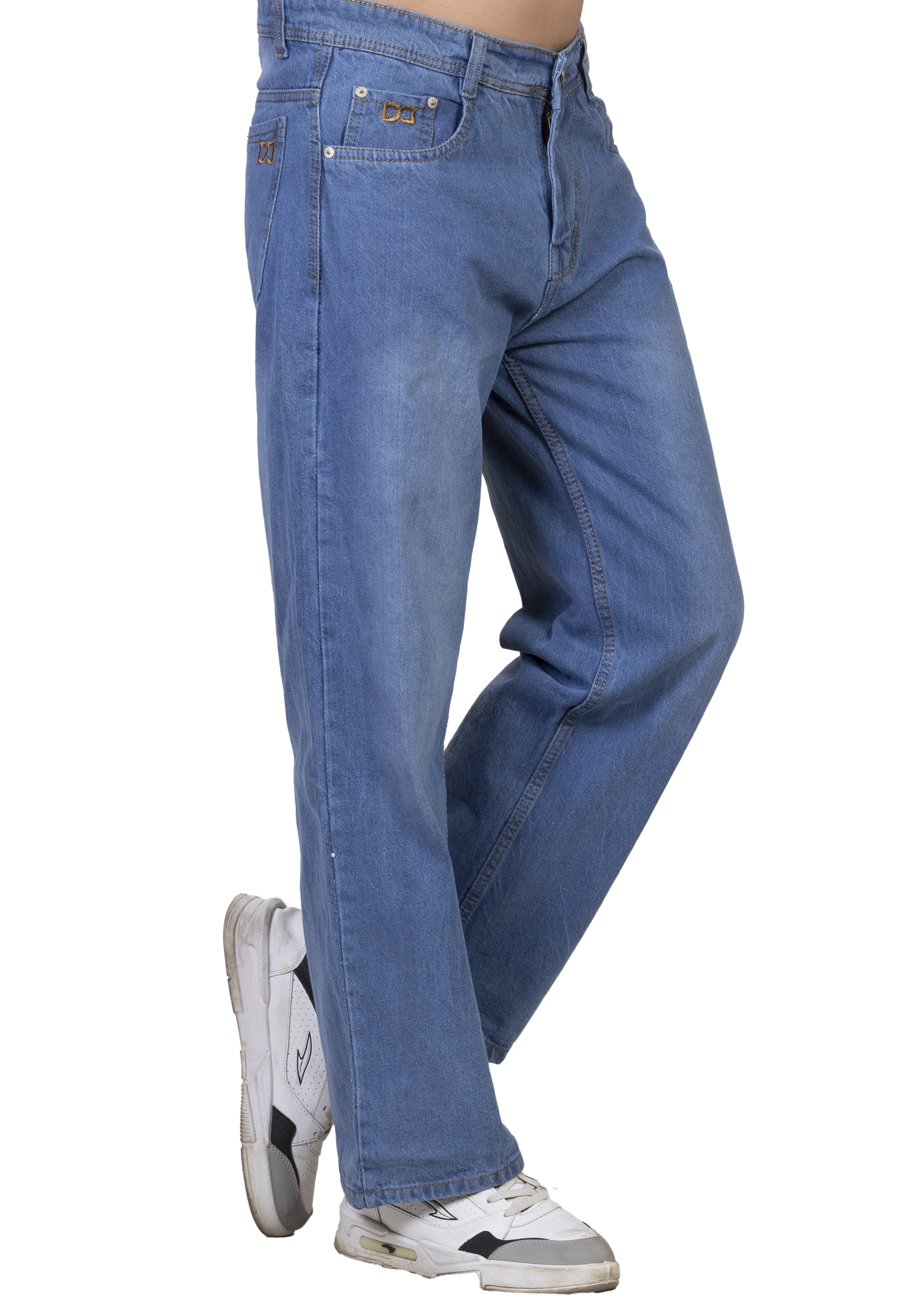 Drapes&Dream Men's Classic Light Blue Regular Fit Jeans