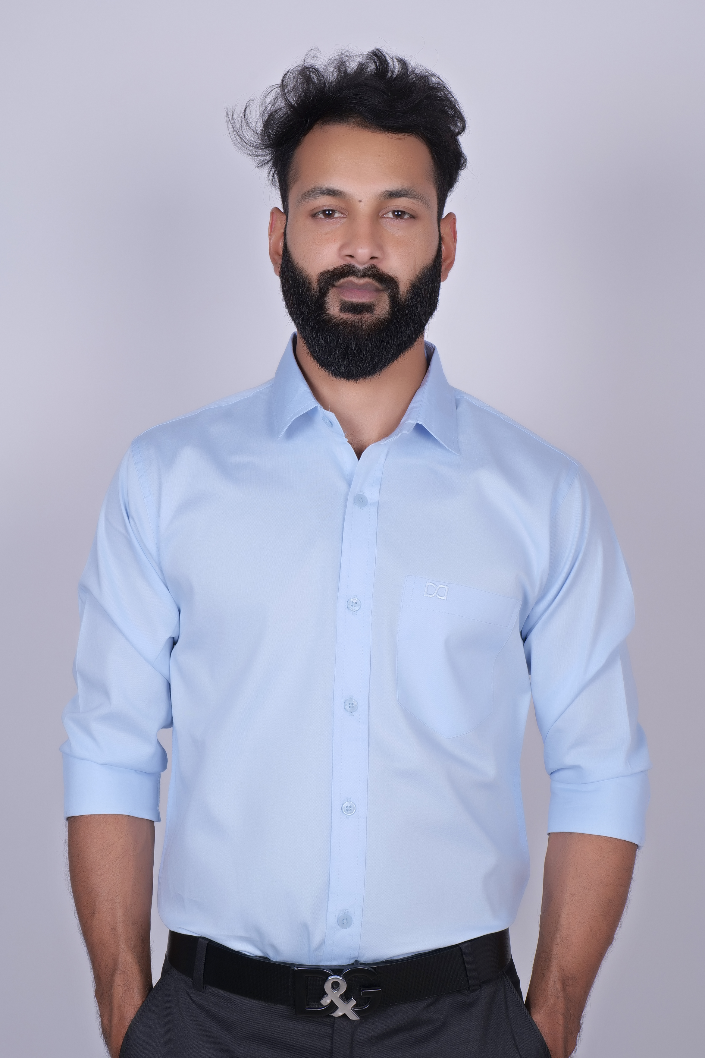 Drapes&Dream Sky Blue Formal Men's Shirt