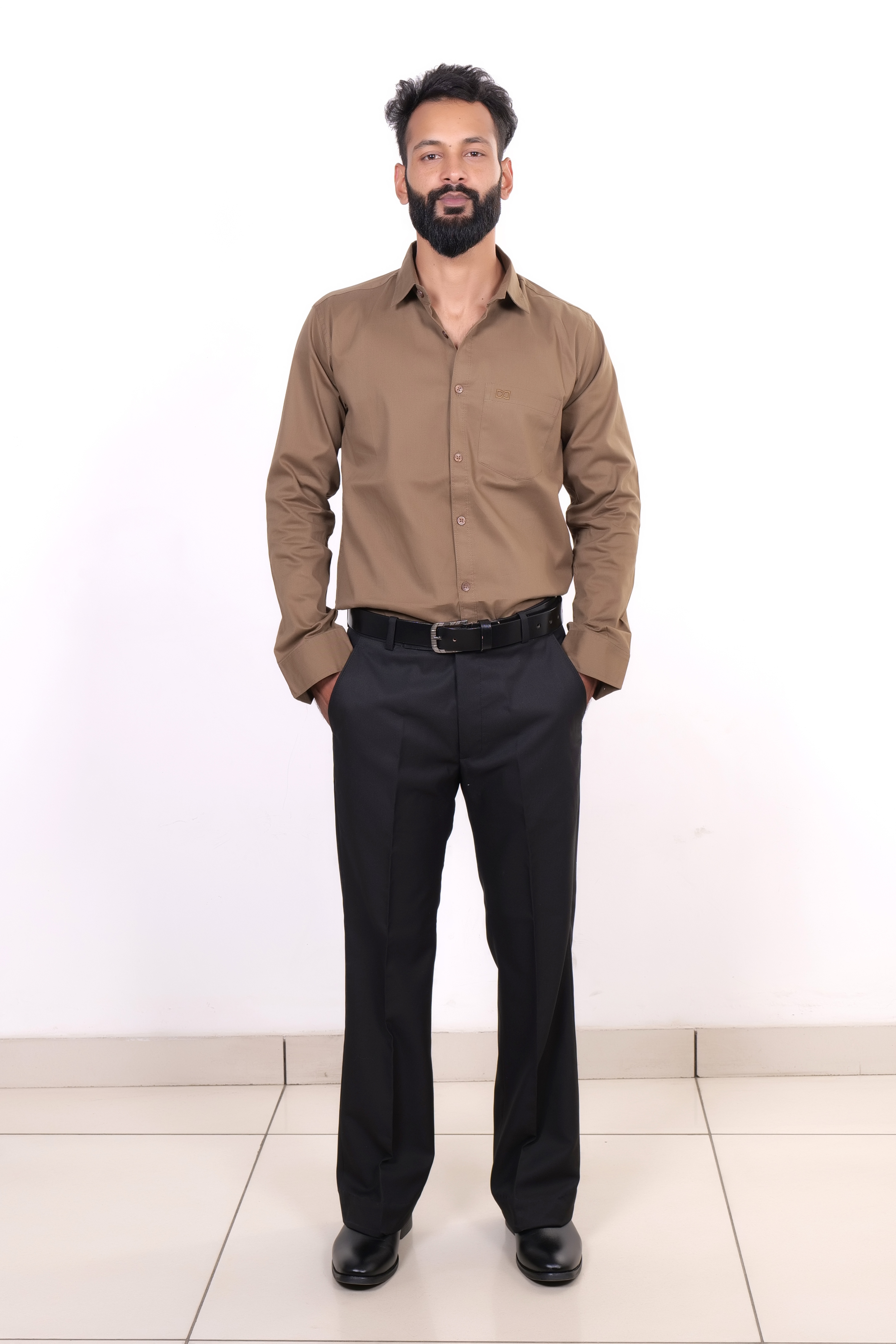 Drapes&Dream Brown Formal Men's Shirt