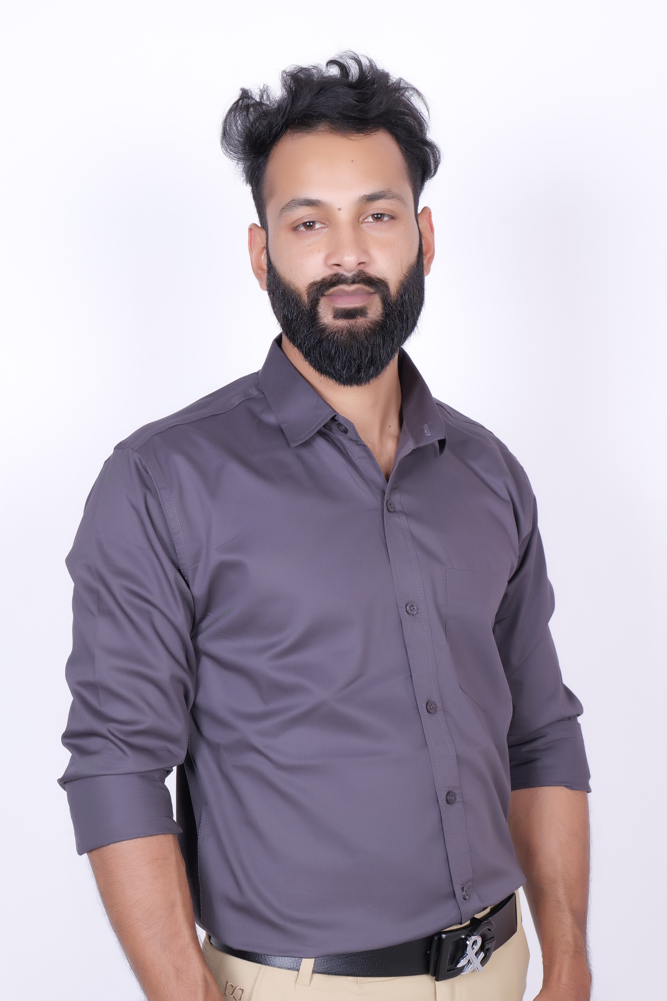 Drapes&Dream Dark Grey Formal Men's Shirt