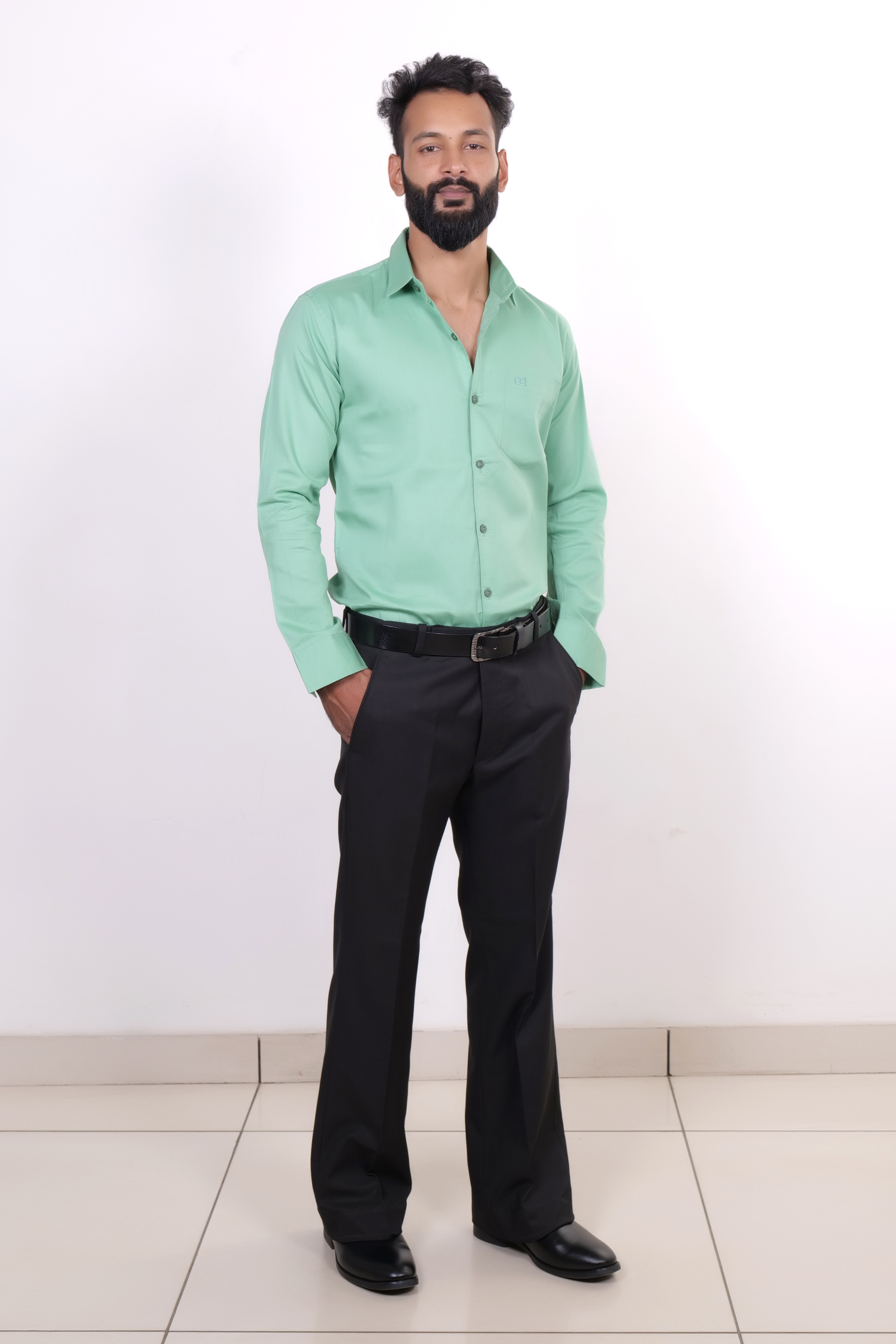 Drapes&Dream Mint Green Formal Men's Shirt